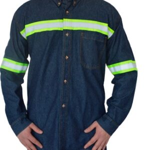 Camisa/blusa Jean Corte Clásico Reflectiva